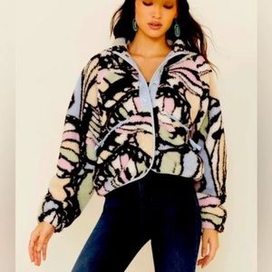 Free People Movement Rocky Ridge Fleece Jacket in Butterfly Print